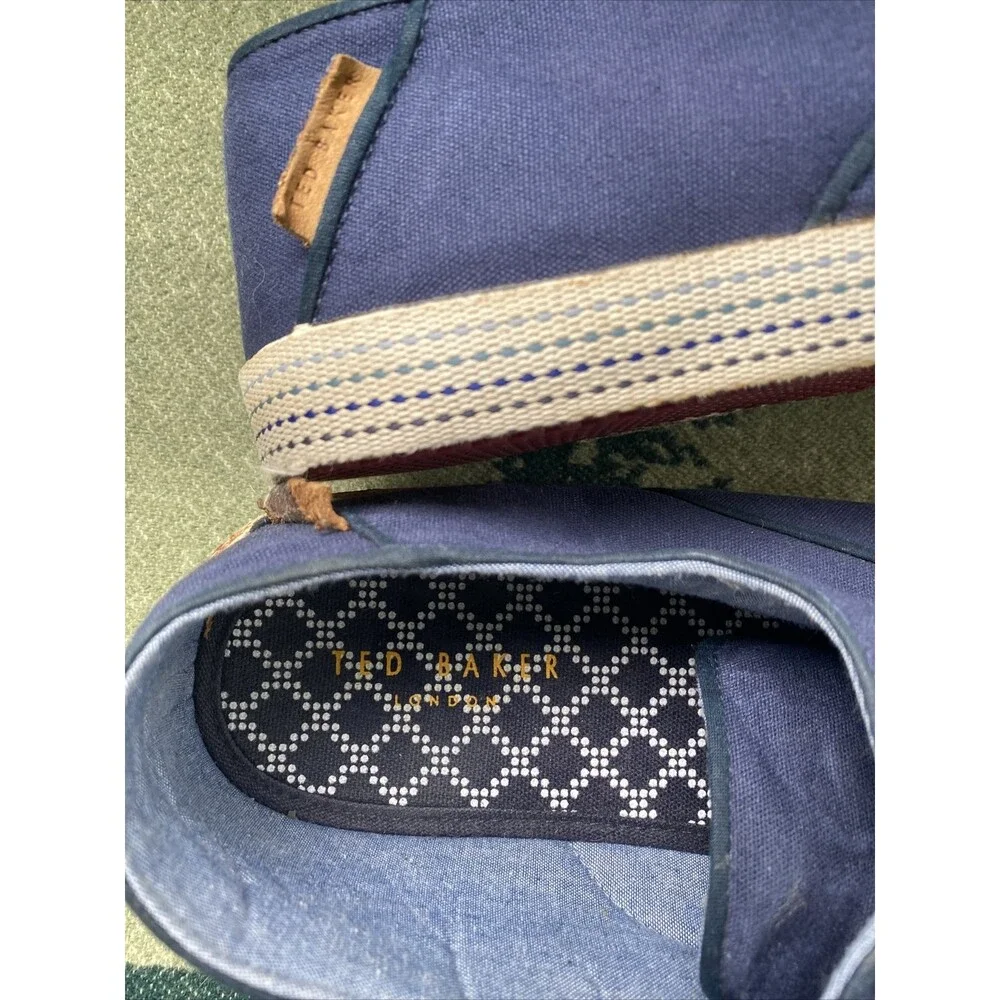Men’s 11 M Ted Baker London Navy Canvas Lace Up Casual Shoes 44